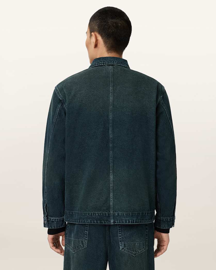 AllSaints Castleford Denim Overshirt Phantom Blue