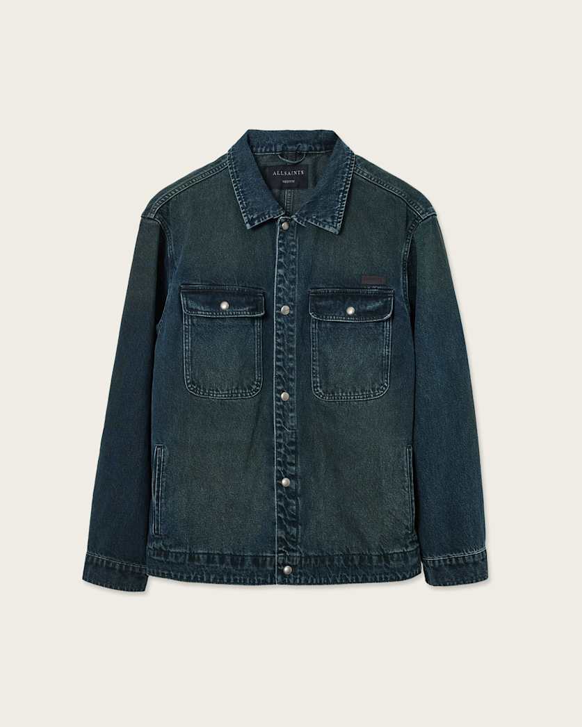 AllSaints Castleford Denim Overshirt Phantom Blue