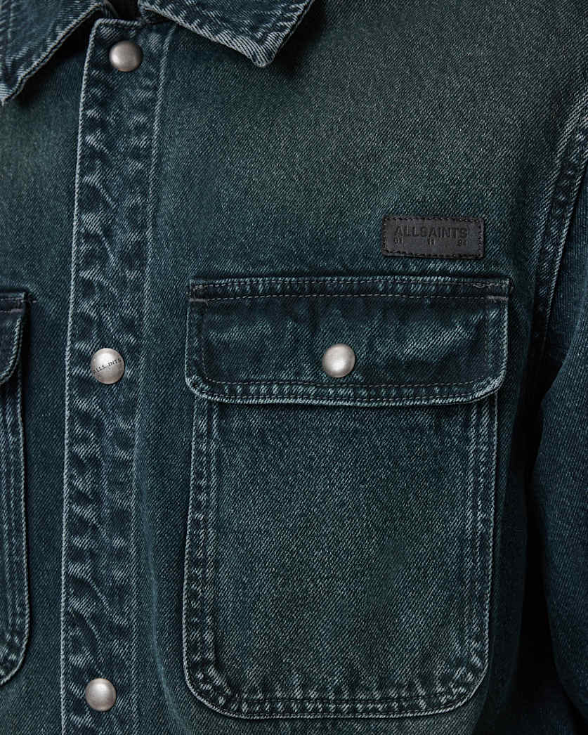 AllSaints Castleford Denim Overshirt Phantom Blue