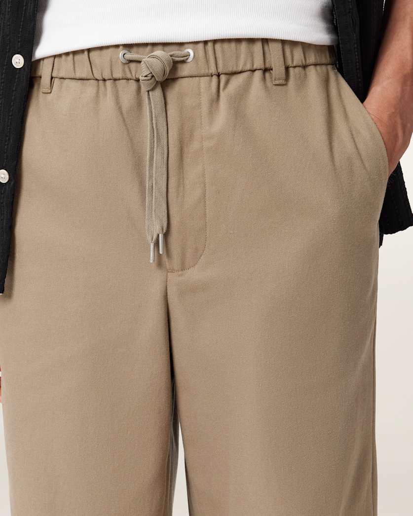 AllSaints Mori Mid Rise Cotton Pants Coal Black
