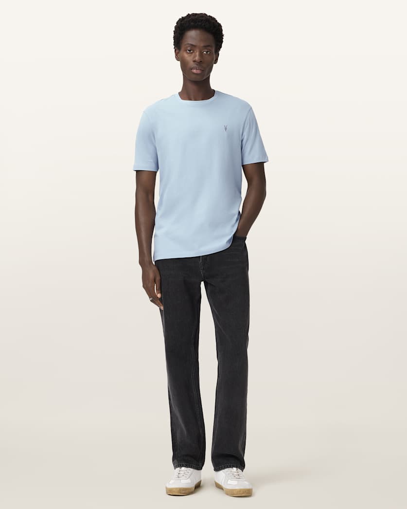 AllSaints Brace Ramskull Crew Neck T Shirt Spinel Blue