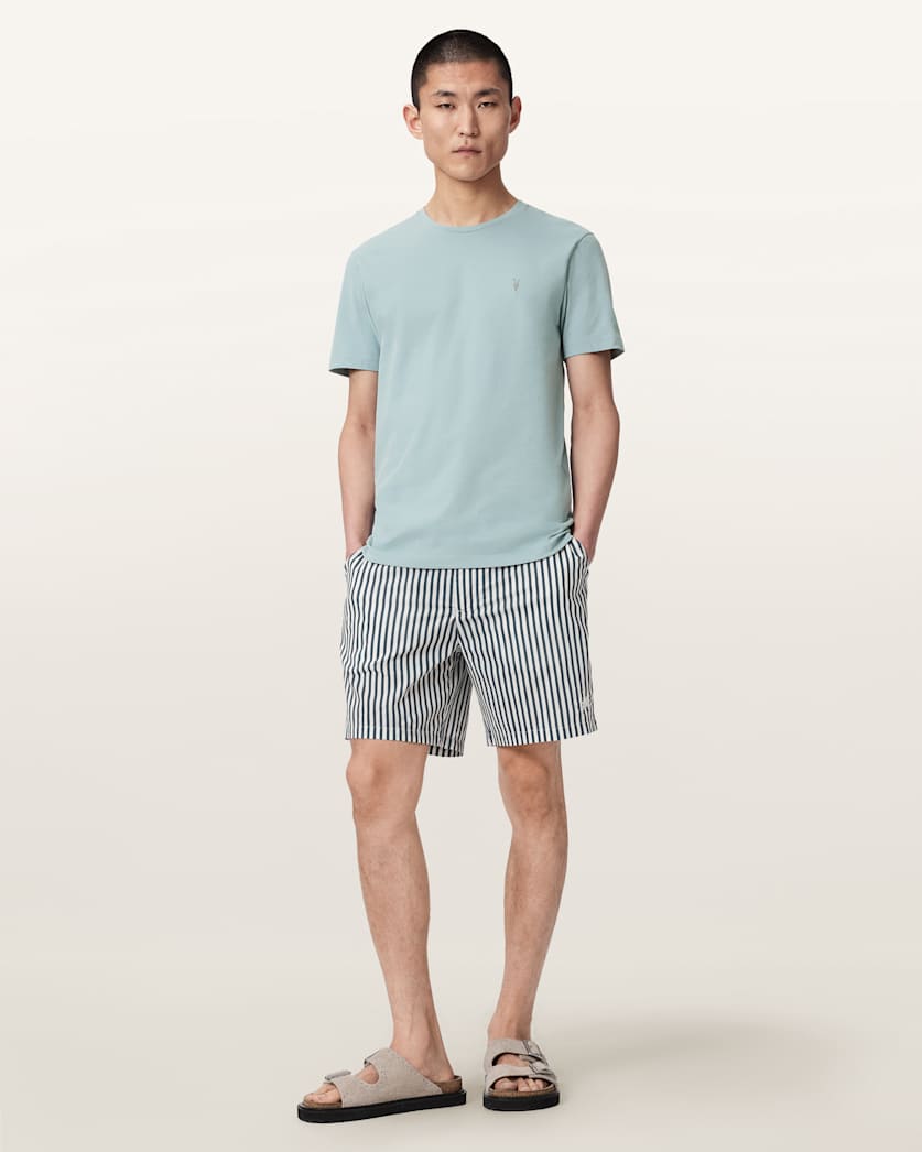 AllSaints Brace Brushed Cotton Crew Neck T Shirt Flint Grey