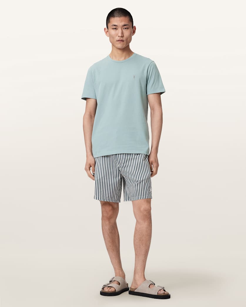 AllSaints Brace Brushed Cotton Crew Neck T Shirt Flint Grey