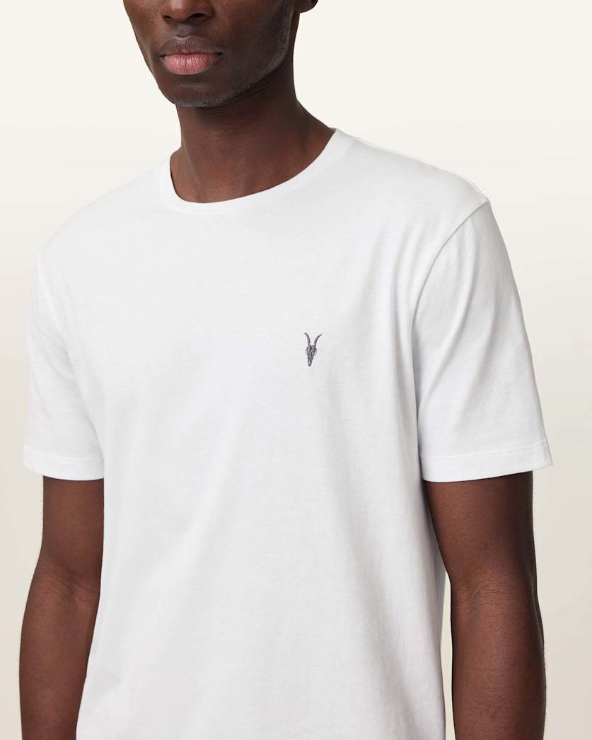 AllSaints Brace Brushed Cotton Crew Neck T Shirt Flint Grey
