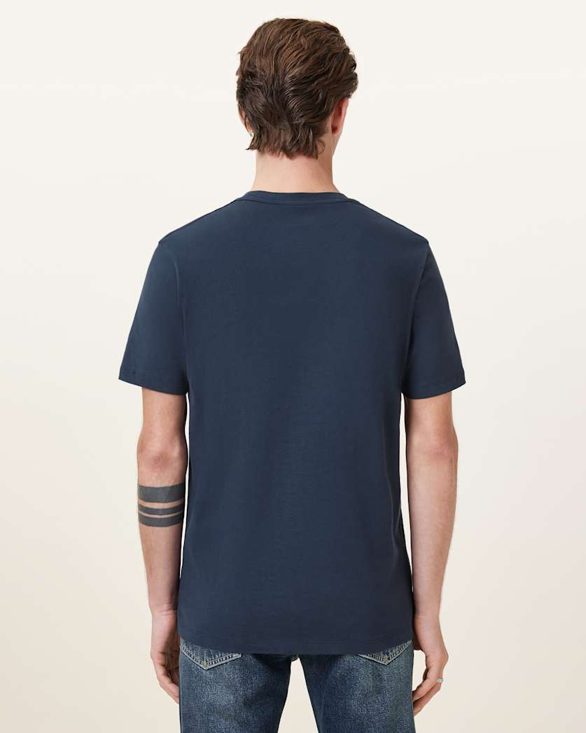 AllSaints Brace Brushed Cotton Crew Neck T Shirt Flint Grey