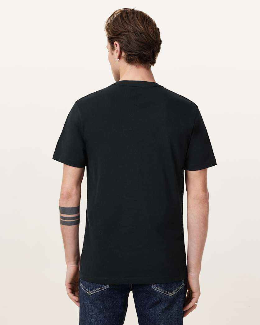 AllSaints Brace Brushed Cotton Crew Neck T Shirt Flint Grey