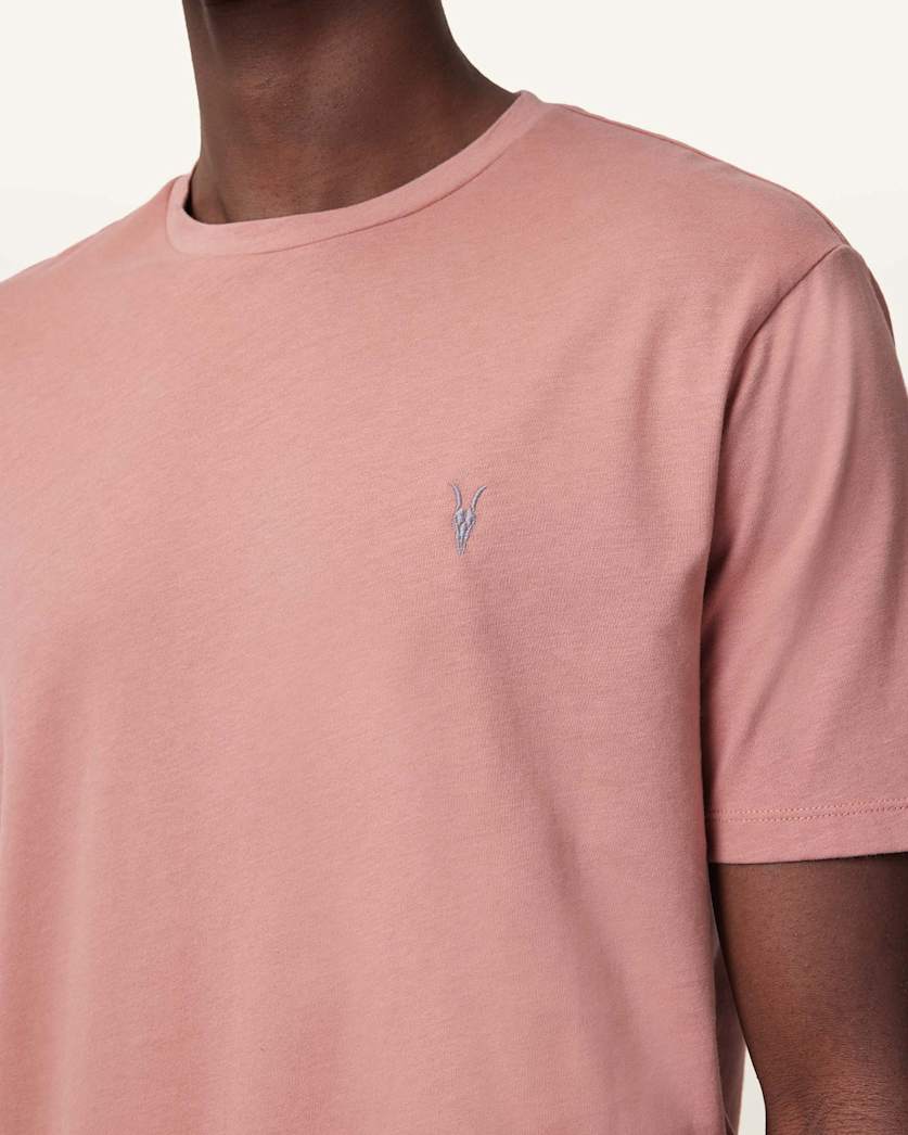 AllSaints Brace Brushed Cotton Crew Neck T Shirt Flint Grey