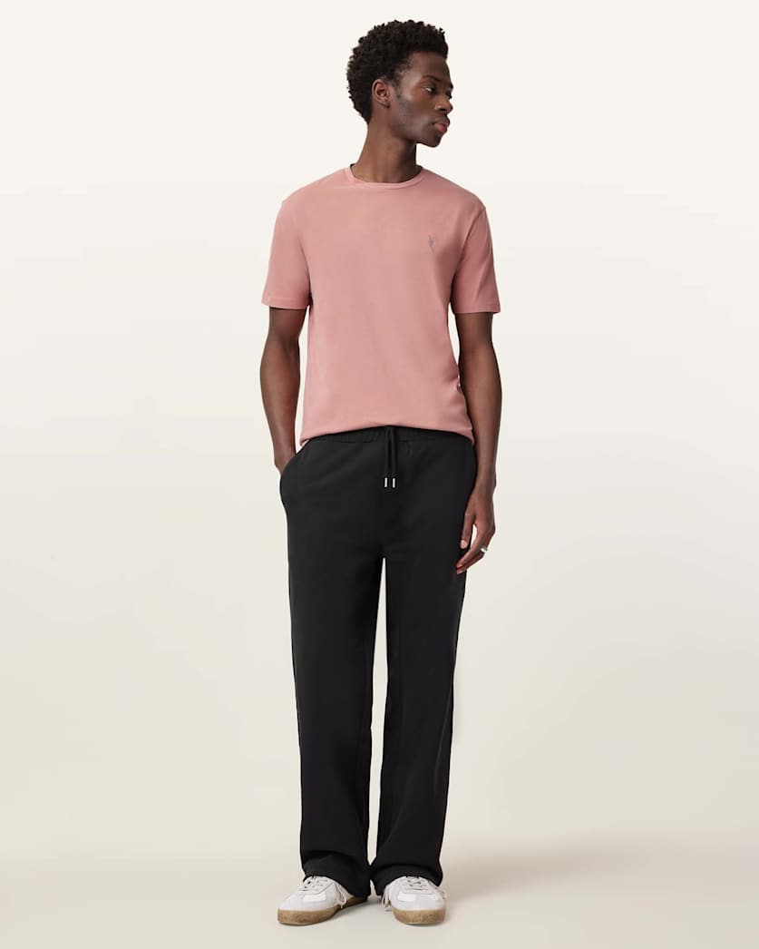 AllSaints Brace Brushed Cotton Crew Neck T Shirt Flint Grey