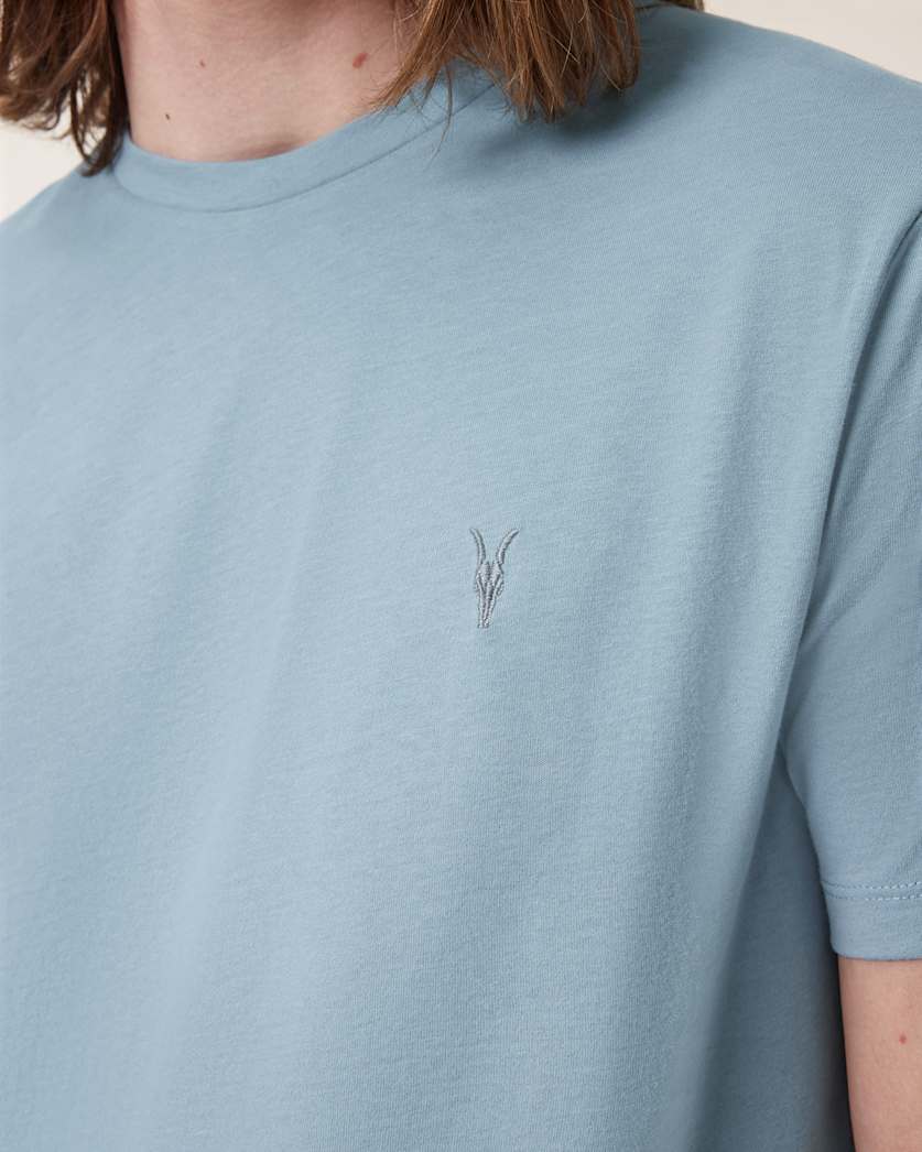 AllSaints Brace Brushed Cotton Crew Neck T Shirt Flint Grey