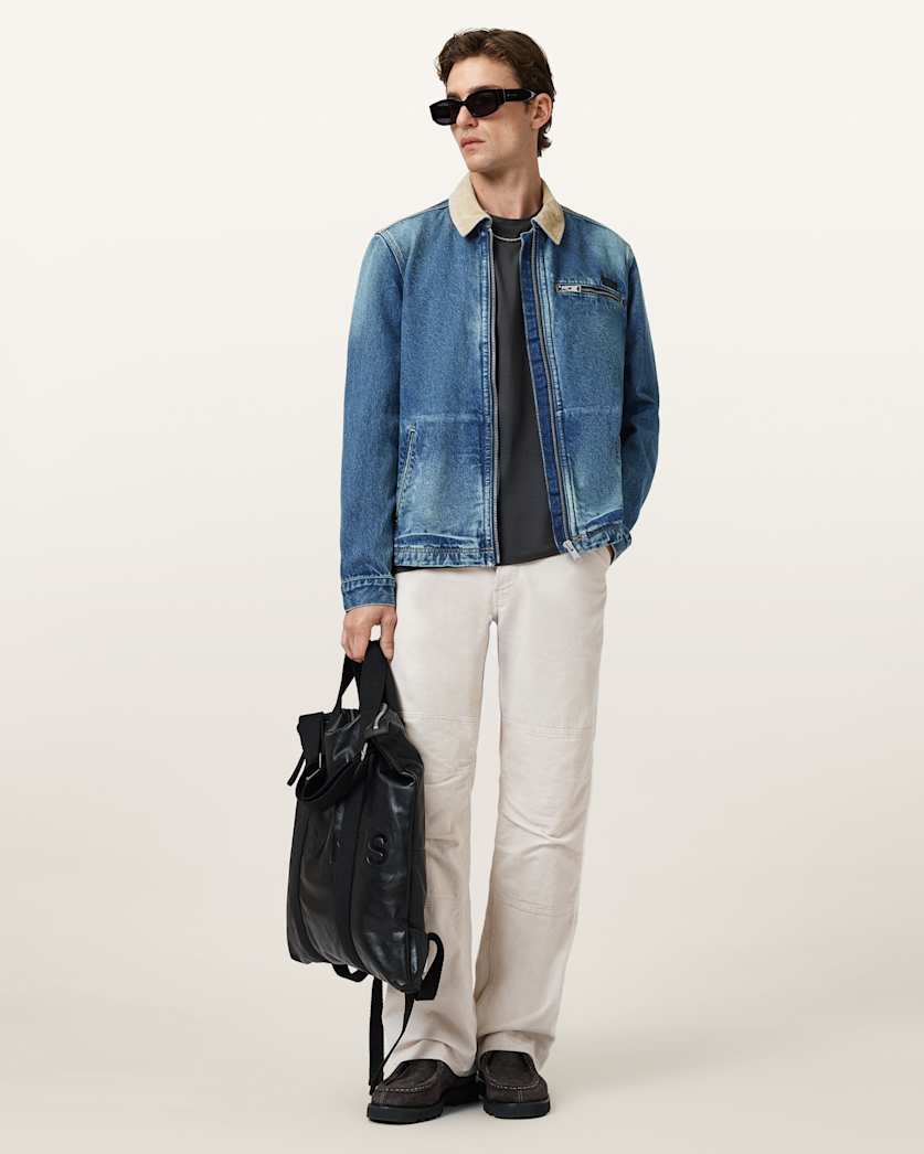 AllSaints Rothwell Denim Jacket Washed Indigo