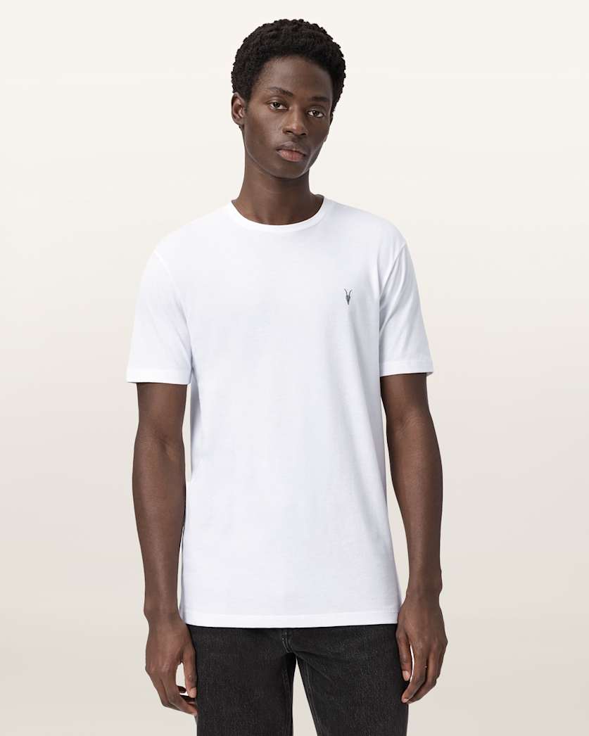 AllSaints Brace Brushed Cotton T Shirts 3 Pack White/Green/Green