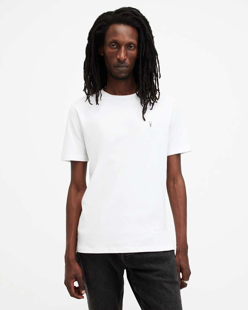 AllSaints Brace Brushed Cotton T Shirts 3 Pack White/Green/Green