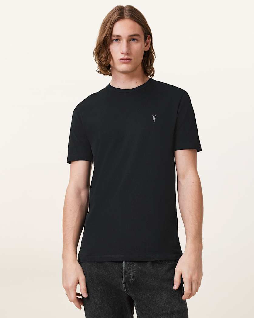 AllSaints Brace Brushed Cotton T Shirts 3 Pack White/Green/Green