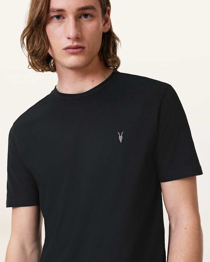 AllSaints Brace Brushed Cotton T Shirts 3 Pack White/Green/Green