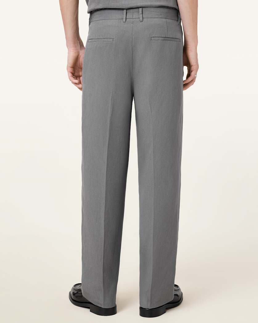 AllSaints Orpheus Relaxed Fit Tailored Pants Machine Grey