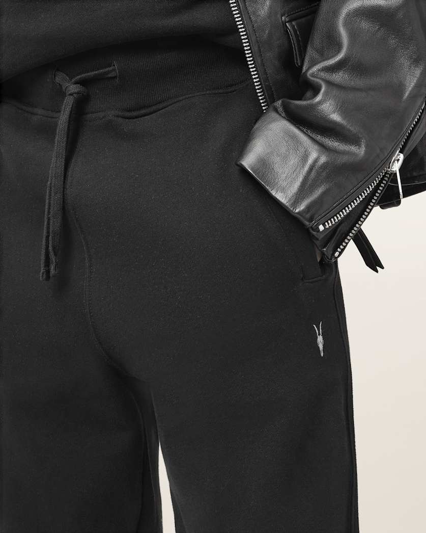 AllSaints Raven Cuffed Slim Fit Ramskull Sweatpants Black