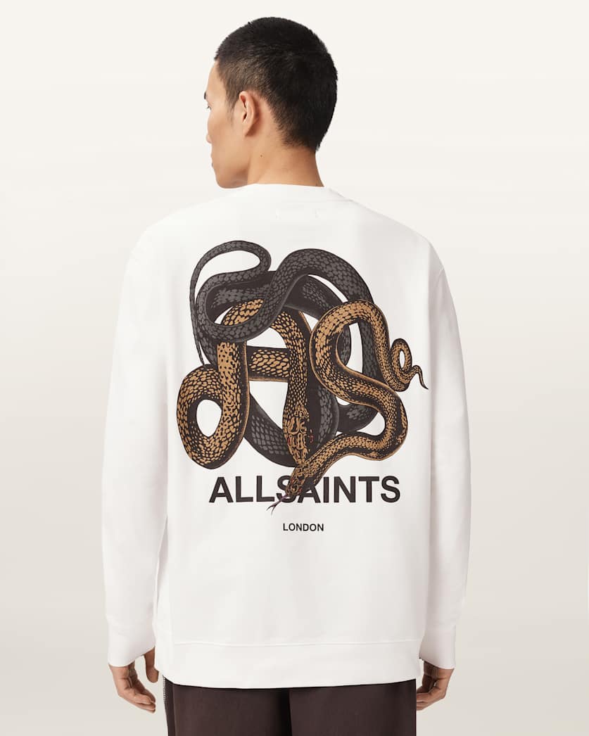 AllSaints Reticulate Graphic Sweatshirt Chalk White