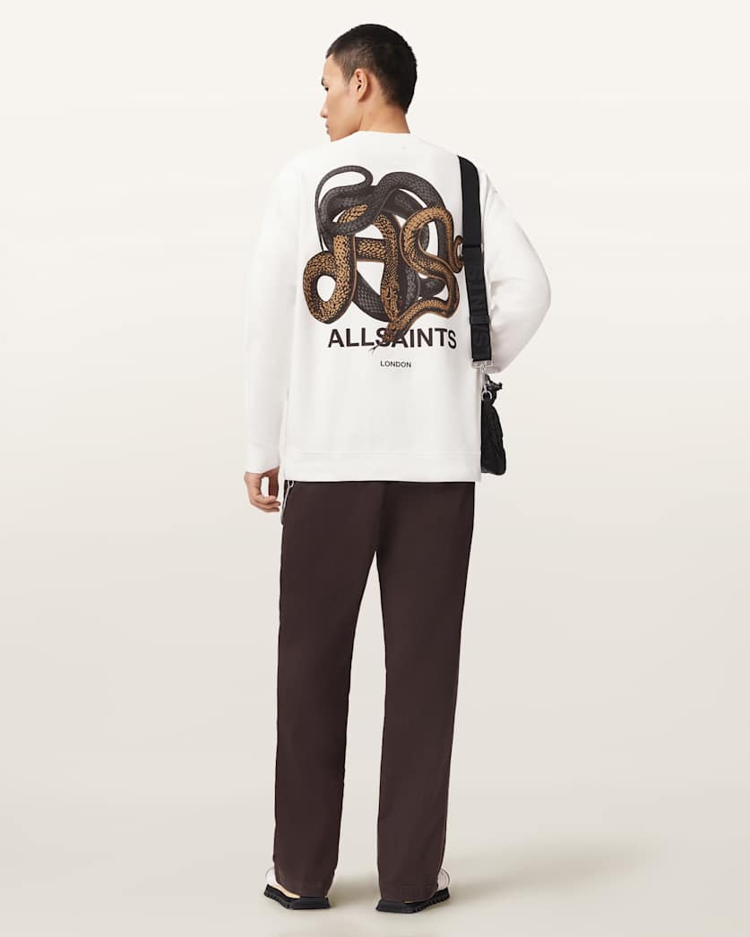 AllSaints Reticulate Graphic Sweatshirt Chalk White