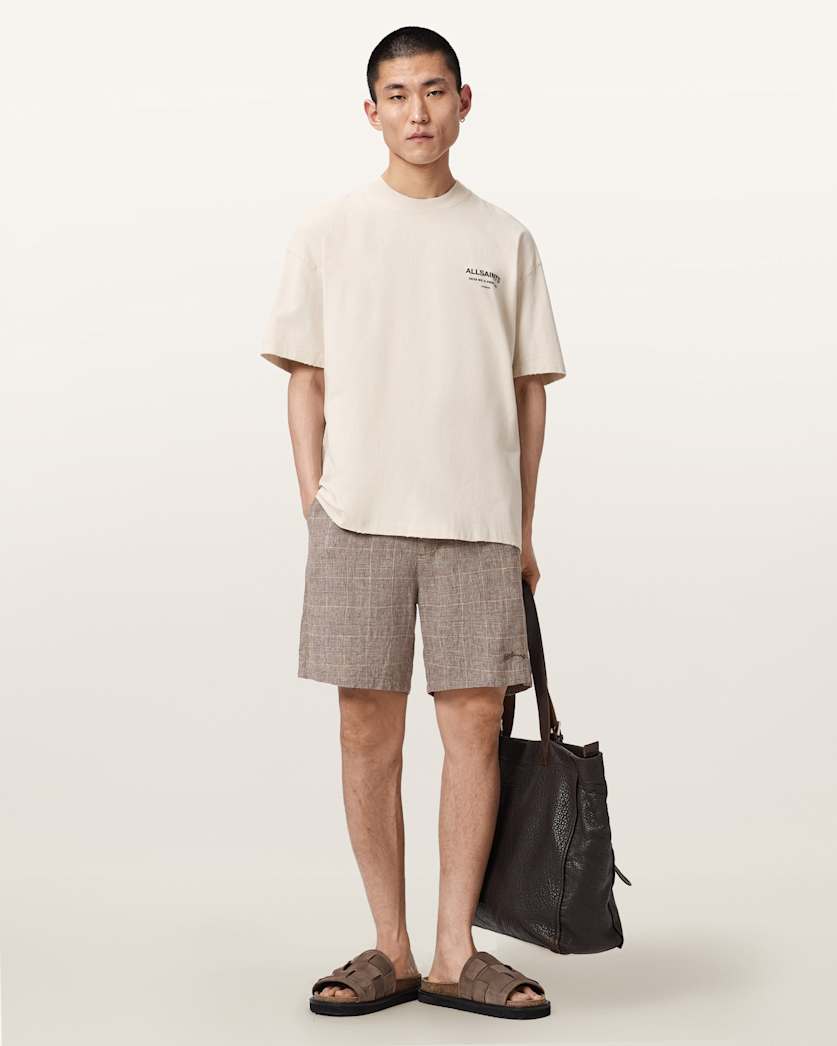 AllSaints Dreamer Short Sleeve Oversized Graphic T Shirt Dusk White