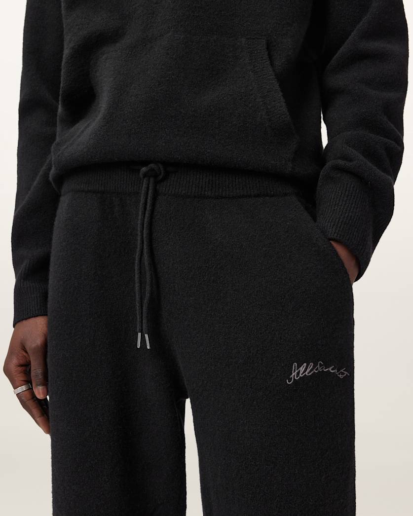AllSaints Odessa Embroidered Sweatpants Black