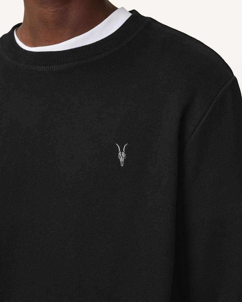 AllSaints Raven Crew Neck Ramskull Sweatshirt Gastor Green