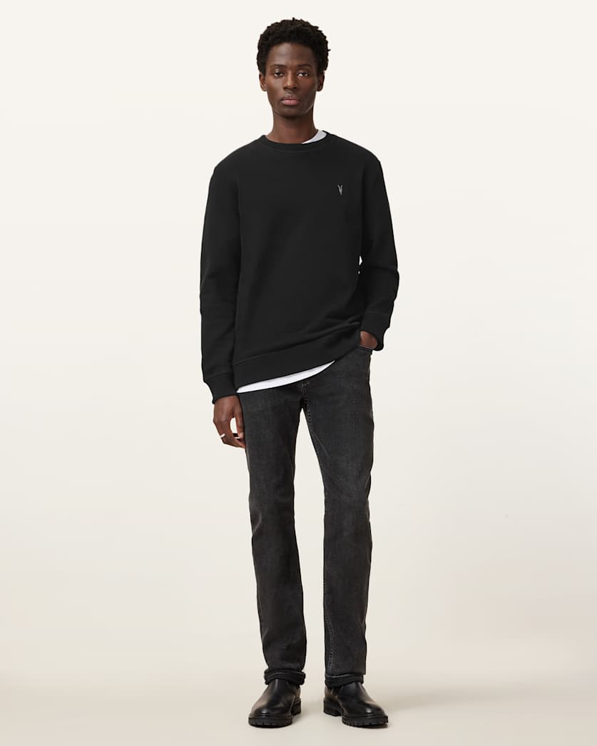 AllSaints Raven Crew Neck Ramskull Sweatshirt Gastor Green