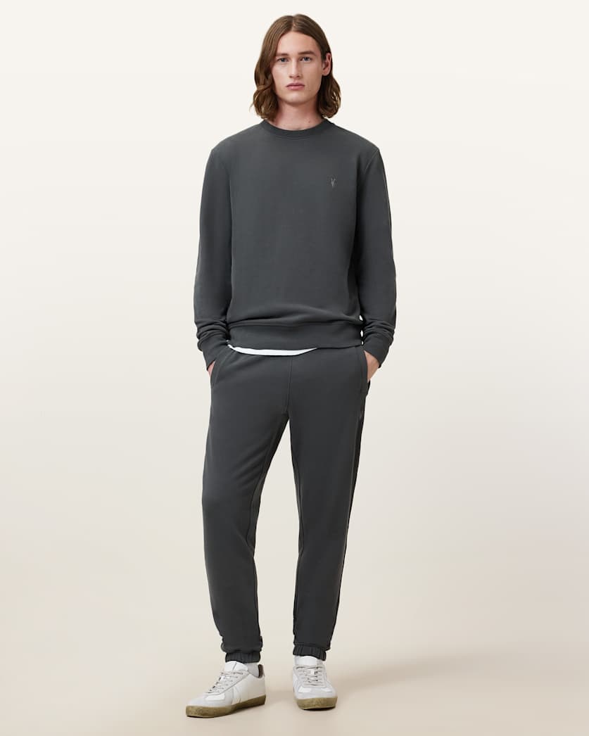 AllSaints Raven Crew Neck Ramskull Sweatshirt Gastor Green