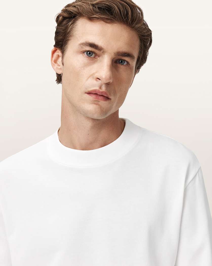 AllSaints Nero Long Sleeve T Shirt Chalk White