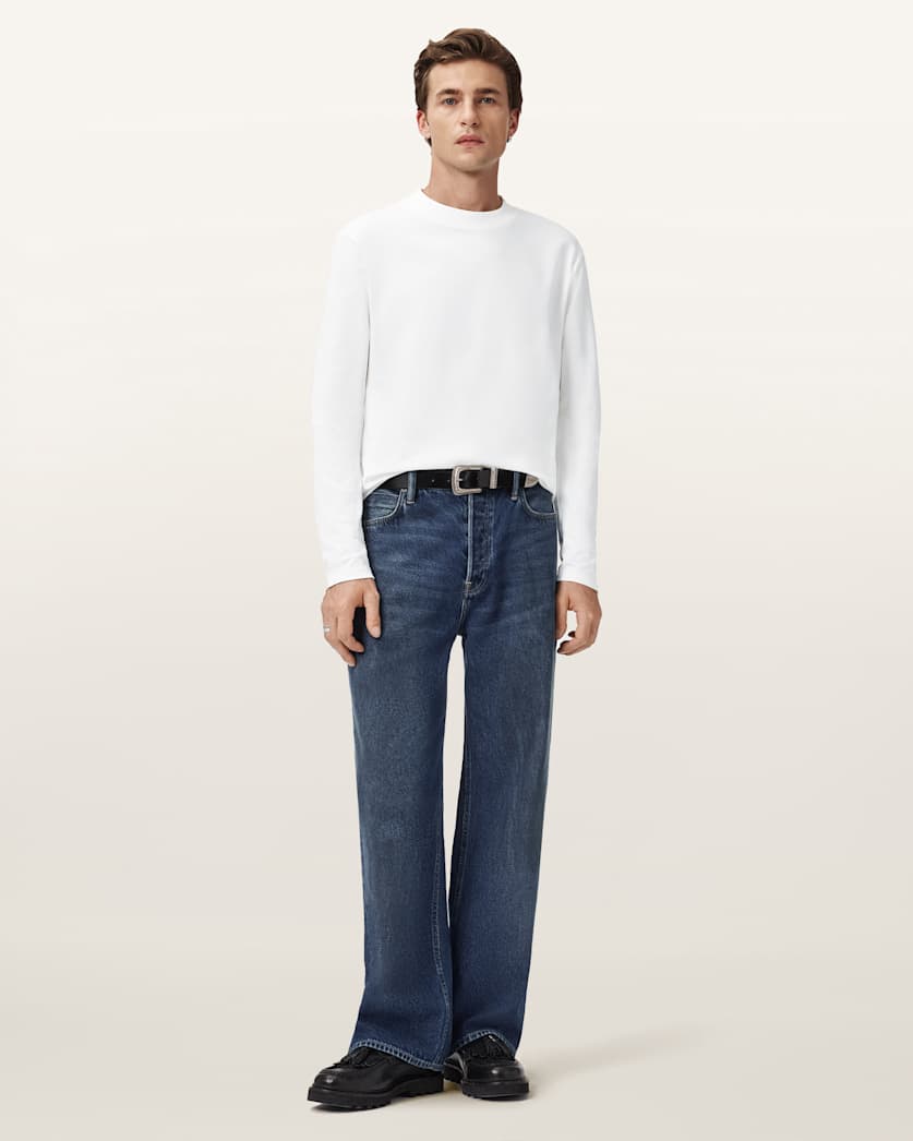 AllSaints Nero Long Sleeve T Shirt Chalk White