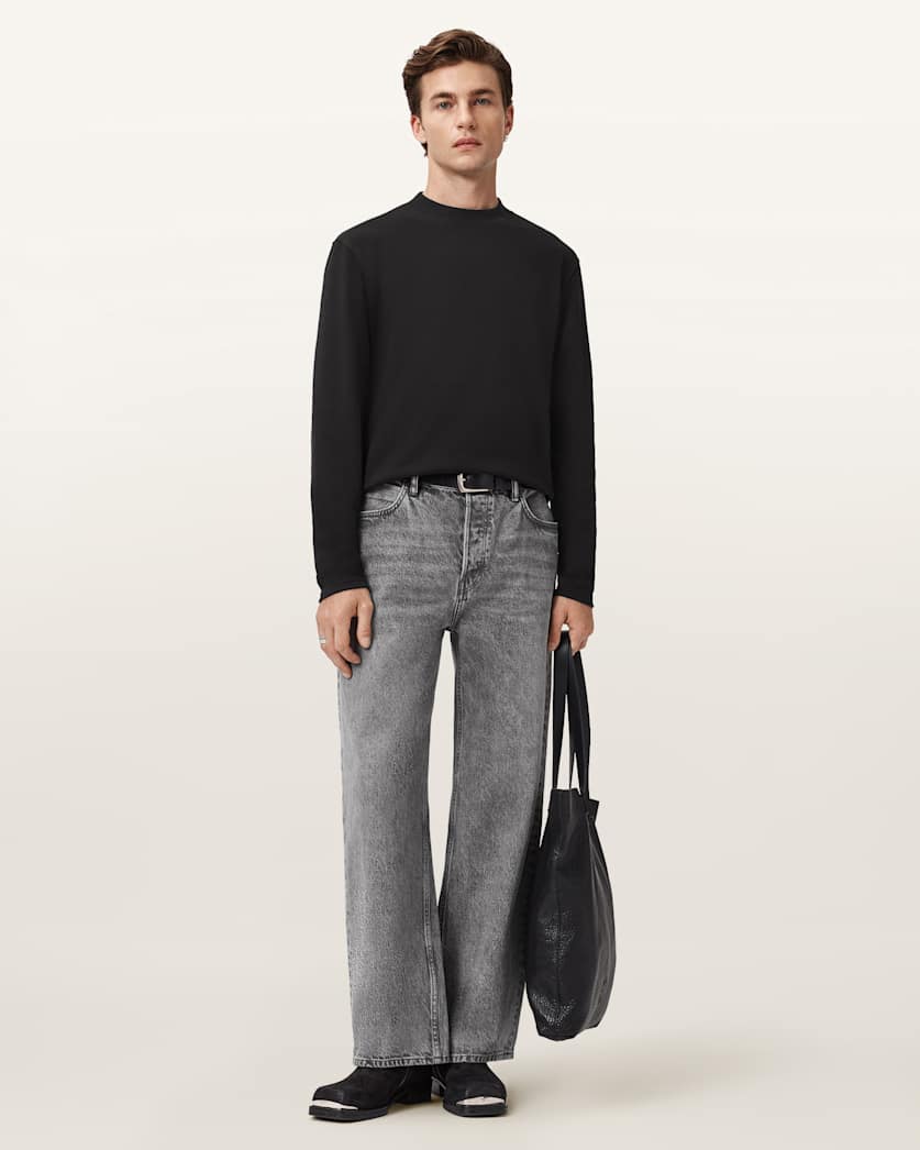 AllSaints Nero Long Sleeve T Shirt Chalk White