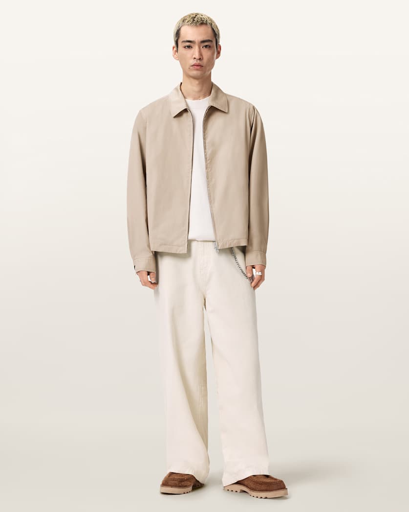 AllSaints Trey Ramskull Cotton Jacket Sandstone Brown