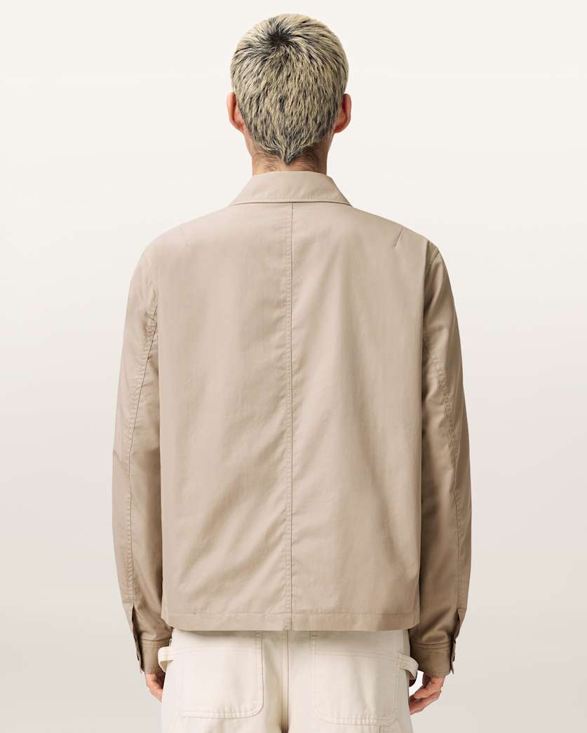 AllSaints Trey Ramskull Cotton Jacket Sandstone Brown