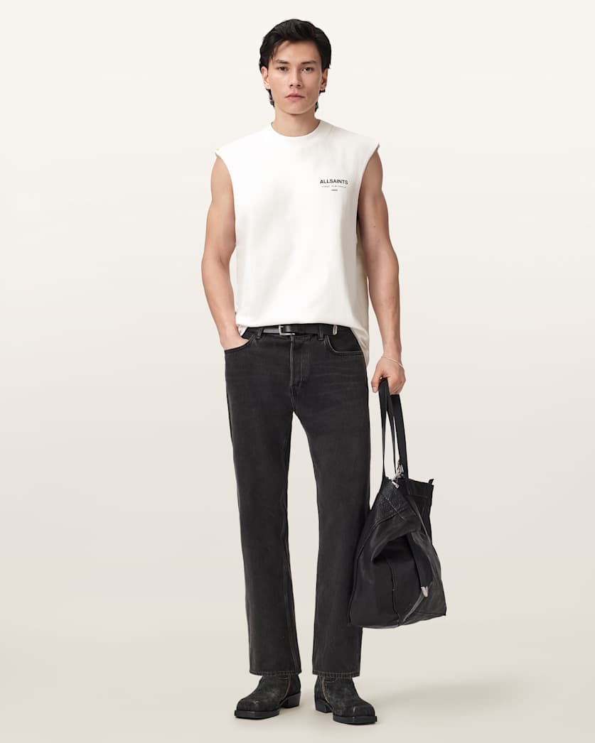 AllSaints Underground Sleeveless Crew Neck T Shirt Jet Black