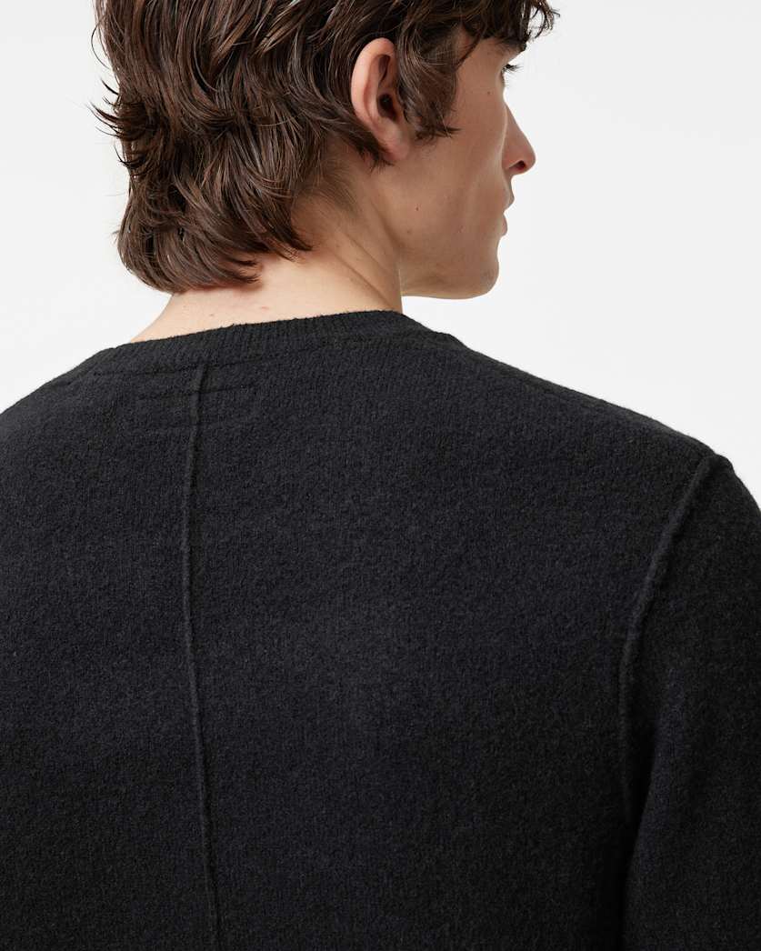 AllSaints Statten Ramskull Crew Neck Sweater Black