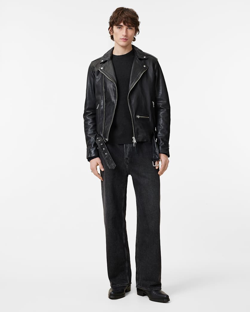 AllSaints Statten Ramskull Crew Neck Sweater Black