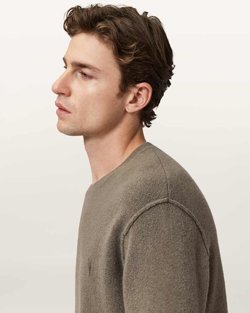AllSaints Statten Ramskull Crew Neck Sweater Black