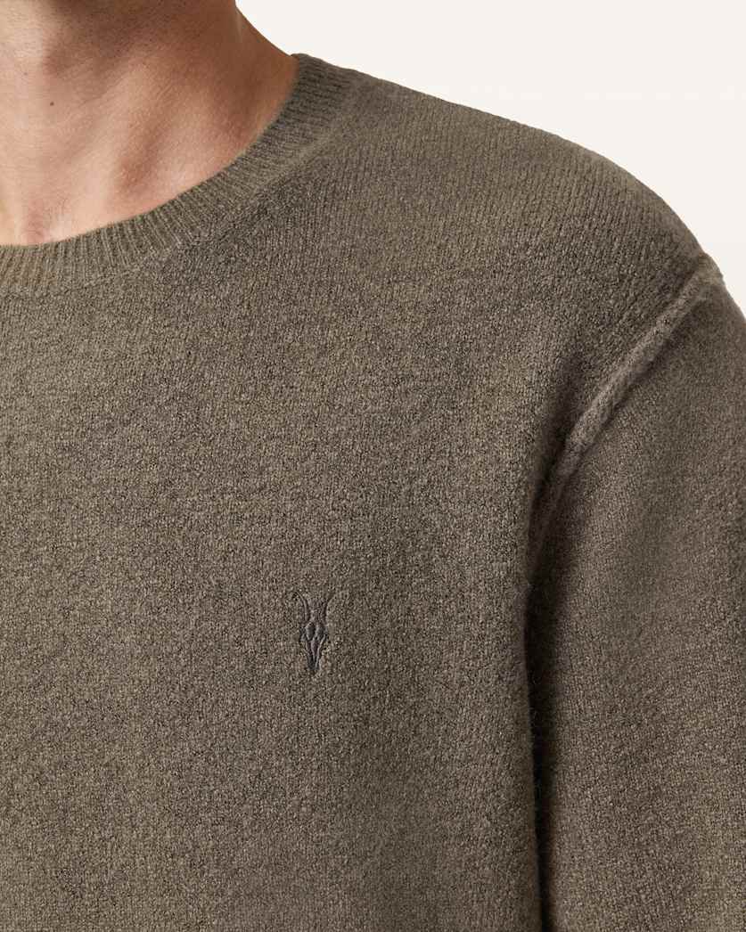 AllSaints Statten Ramskull Crew Neck Sweater Black