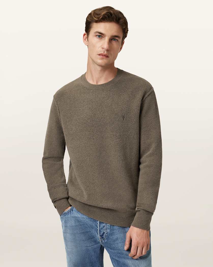 AllSaints Statten Ramskull Crew Neck Sweater Black