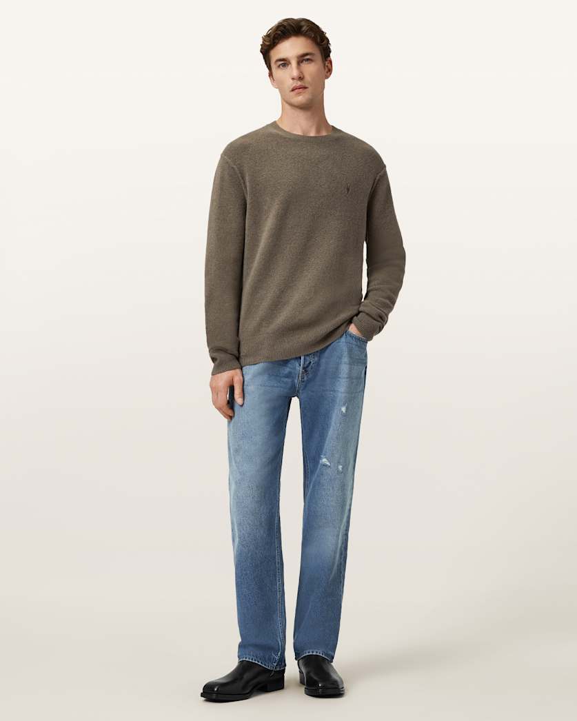 AllSaints Statten Ramskull Crew Neck Sweater Black