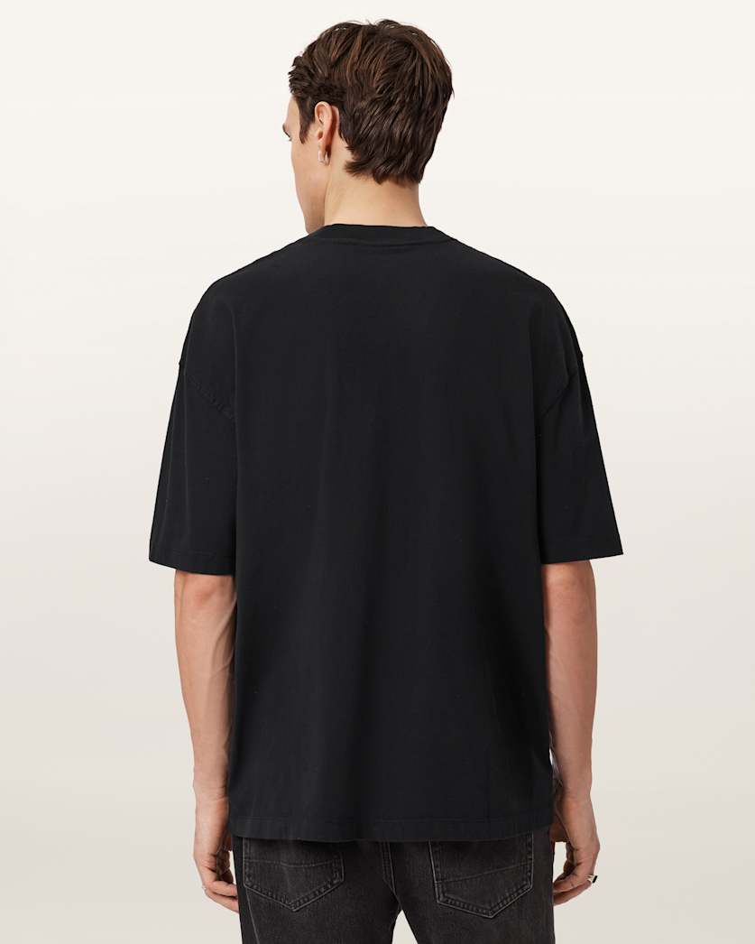 AllSaints Lover Short Sleeve Oversized T Shirt Washed Black