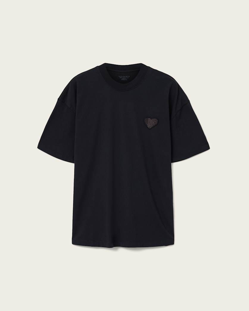 AllSaints Lover Short Sleeve Oversized T Shirt Washed Black