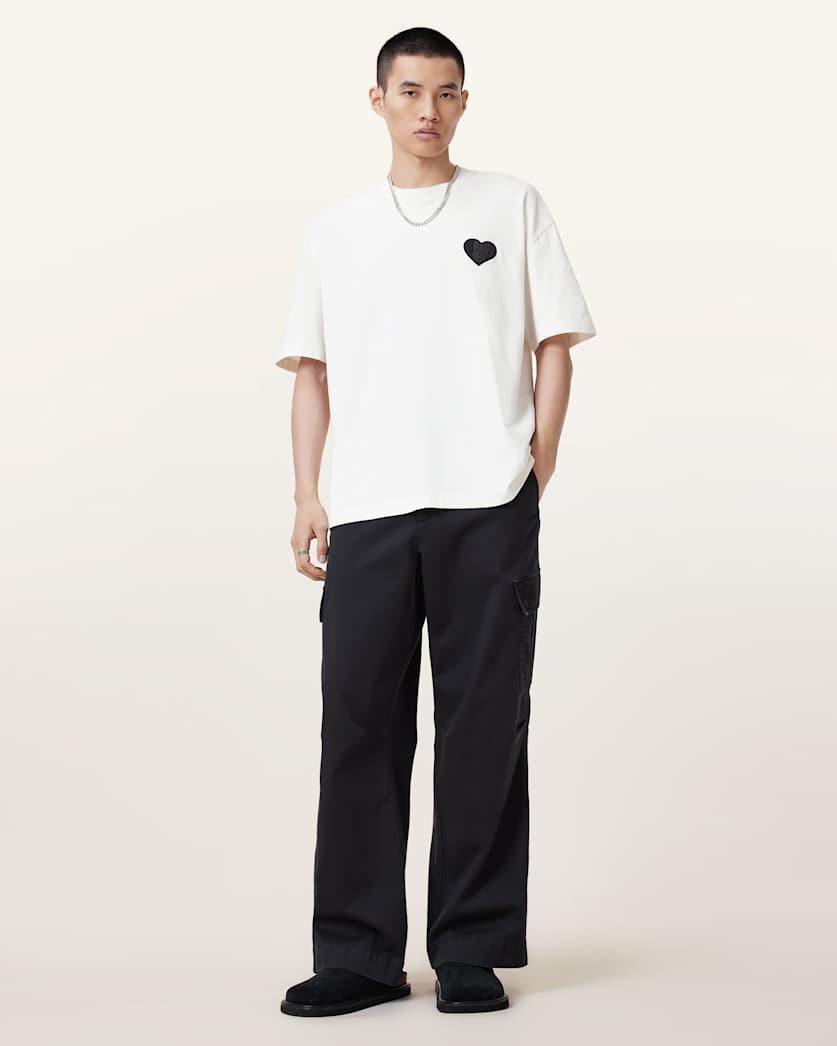 AllSaints Lover Short Sleeve Oversized T Shirt Washed Black