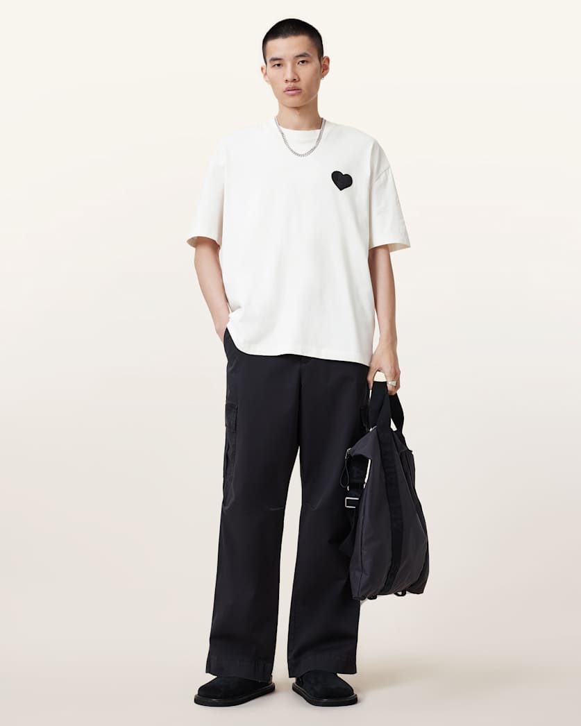 AllSaints Lover Short Sleeve Oversized T Shirt Washed Black