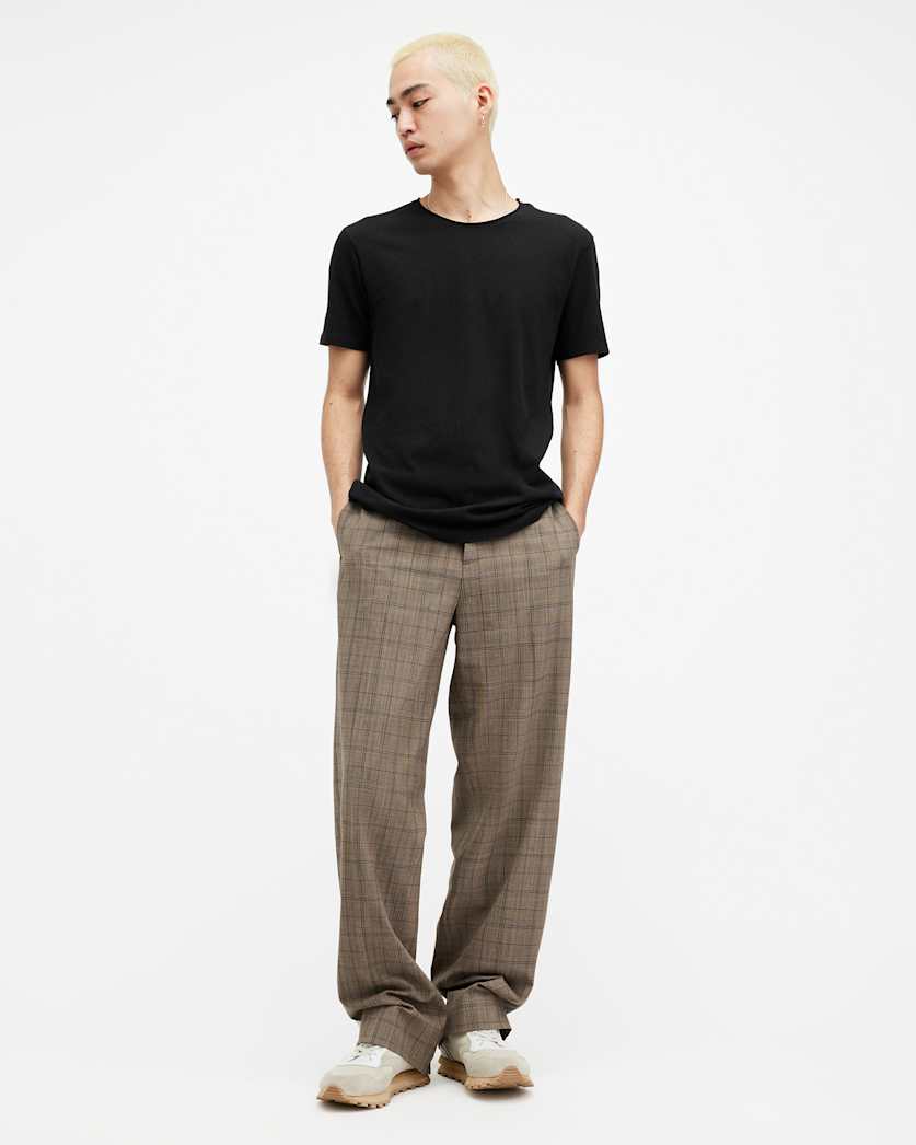 AllSaints Figure Crew Neck Raw Edge T Shirt Optic White