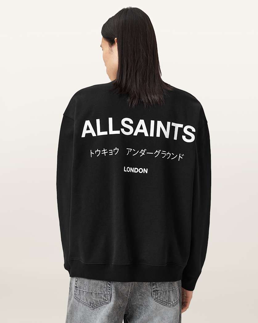 AllSaints Underground Half Zip Sweatshirt Bitter Brown