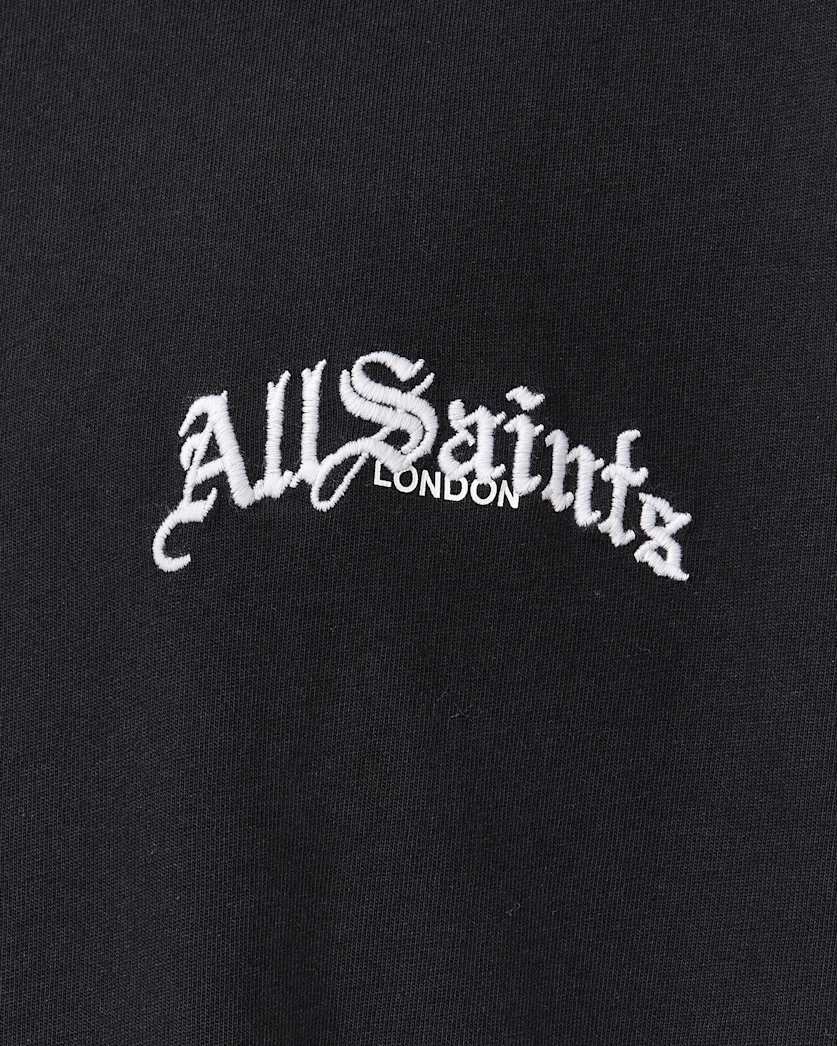 AllSaints Descent Oversized Graphic T Shirt Washed Black
