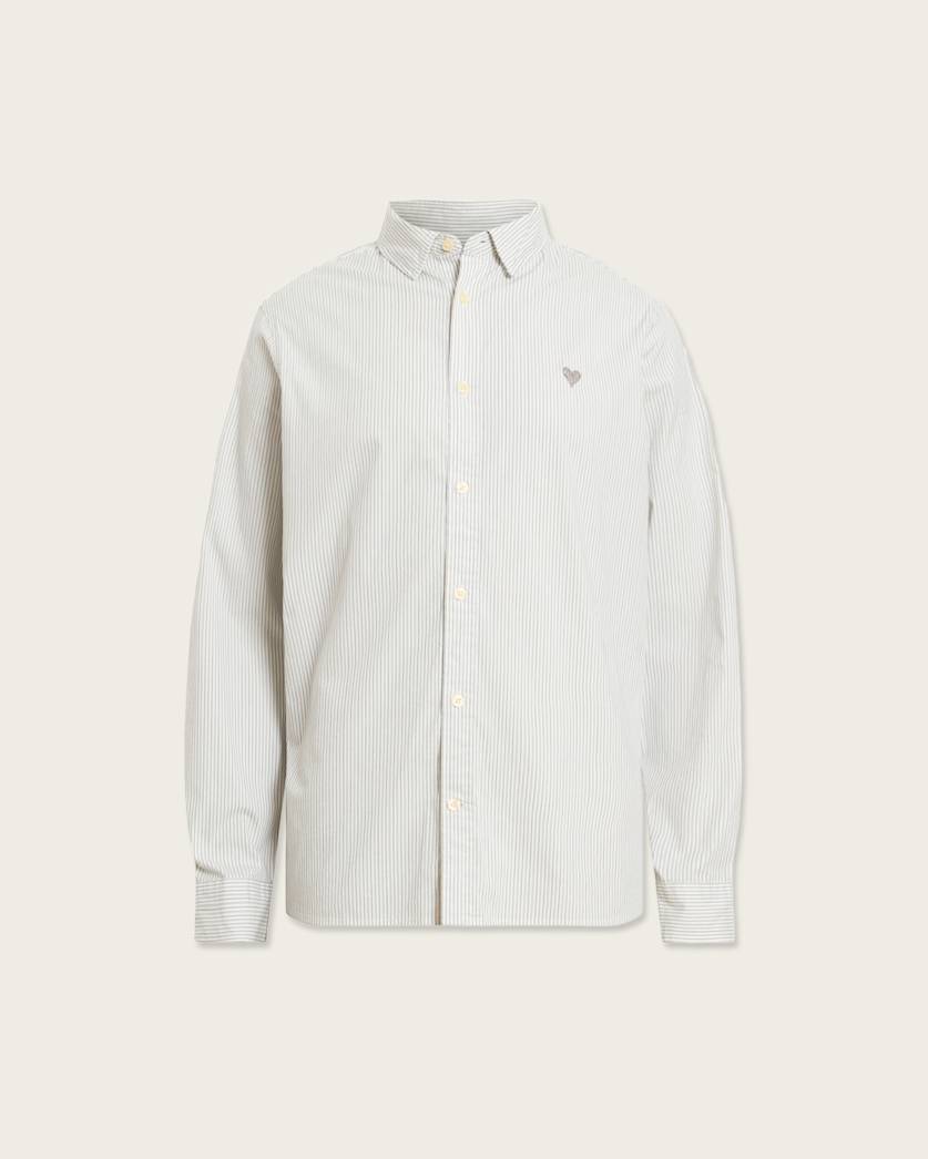 AllSaints Nolan Long Sleeve Shirt Jetstream White