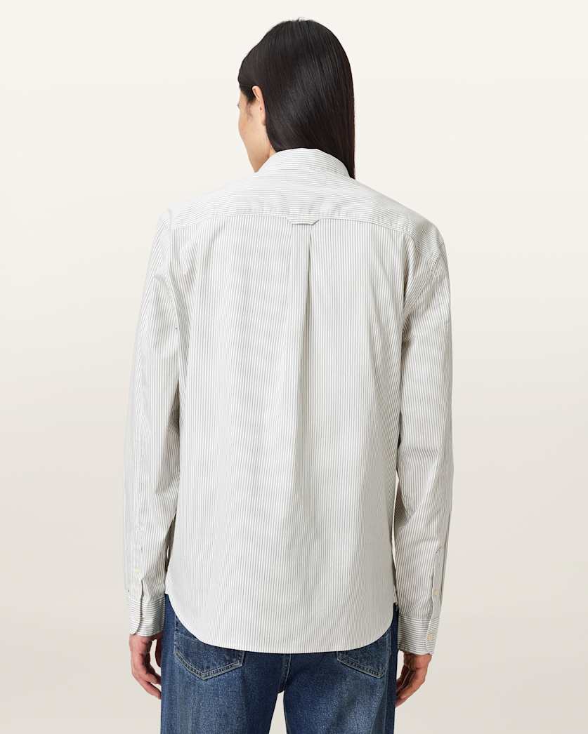 AllSaints Nolan Long Sleeve Shirt Jetstream White