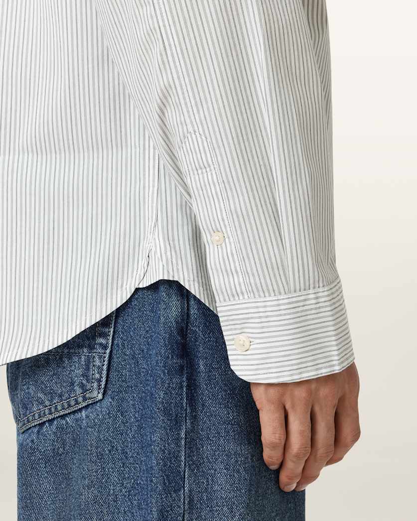 AllSaints Nolan Long Sleeve Shirt Jetstream White