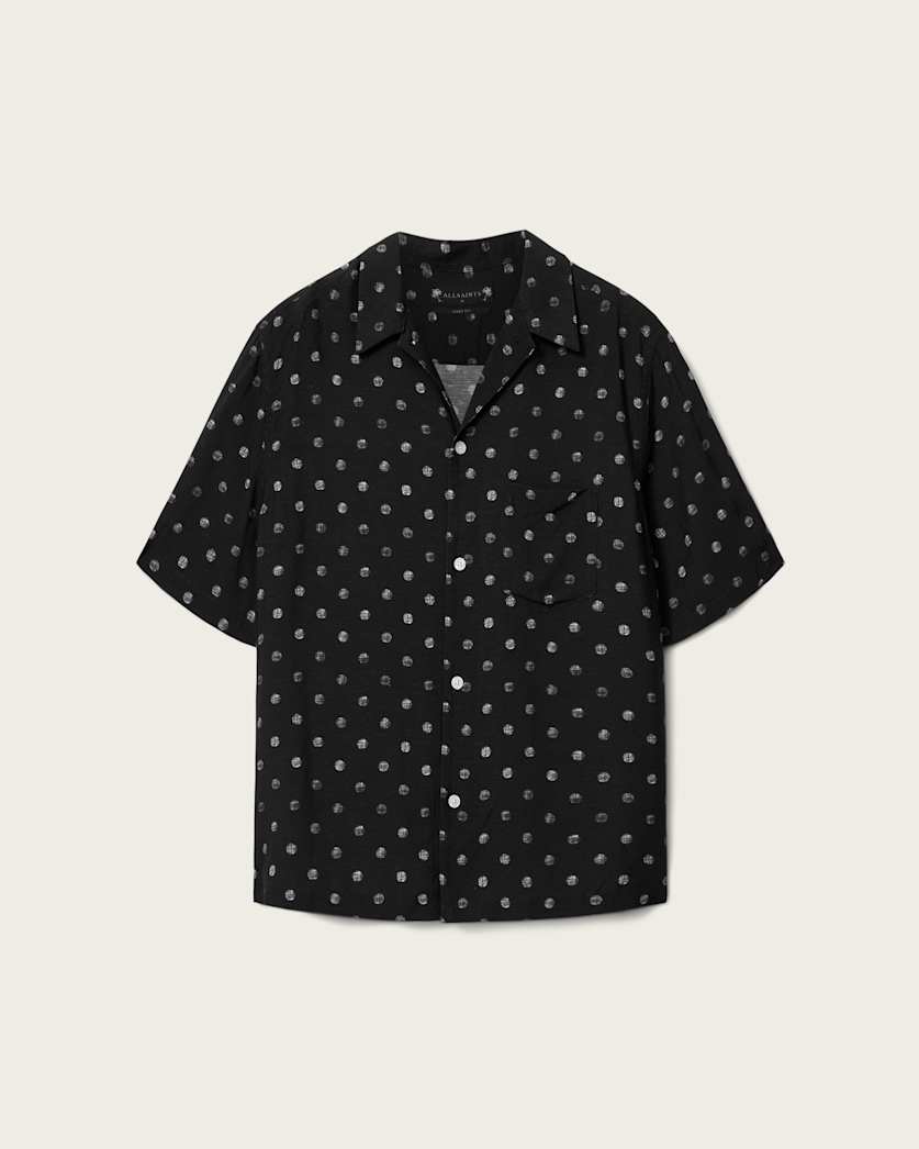 AllSaints Upton Short Sleeve Boxy Shirt Jet Black